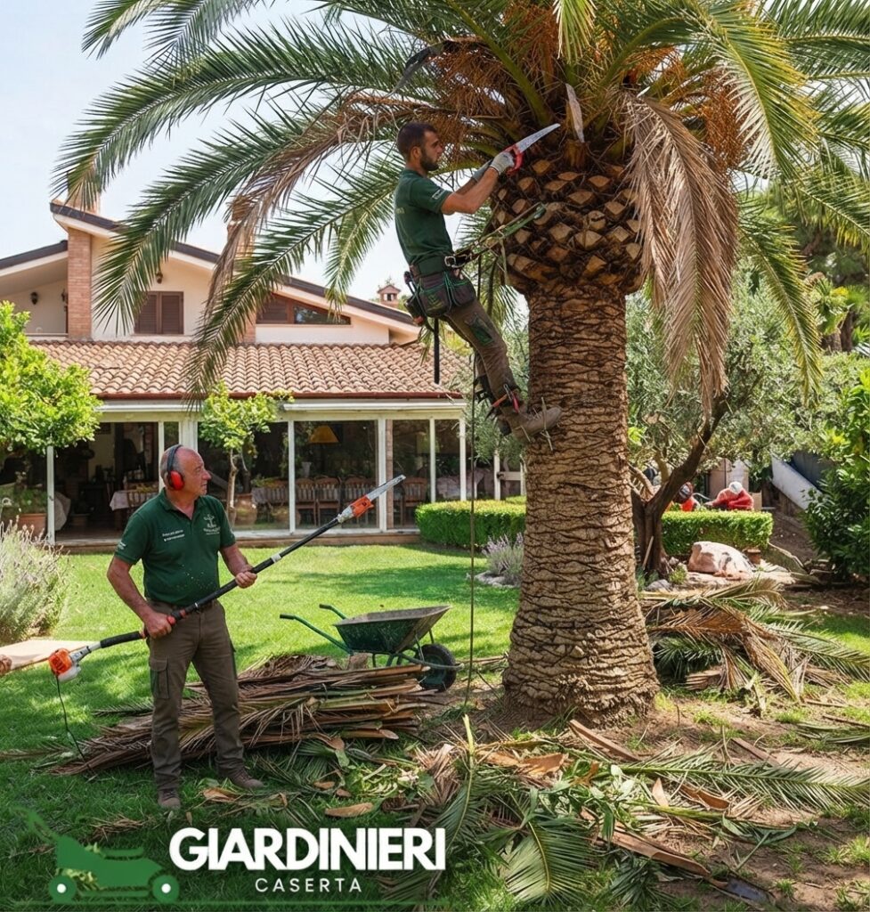 Giardinieri di Giardini Fioriti al lavoro, servizio a Cancello ed Arnone